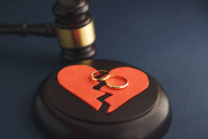 Wedding rings and financial documents illustrating divorce mediation costs in Southlake, TX