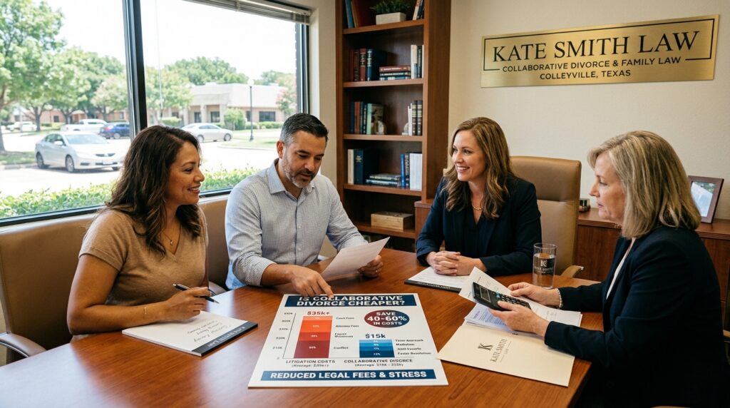 collaborative divorce cost comparison in Texas vs traditional divorce
