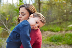 Child spending time with a parent during a custody arrangement in Southlake, TX